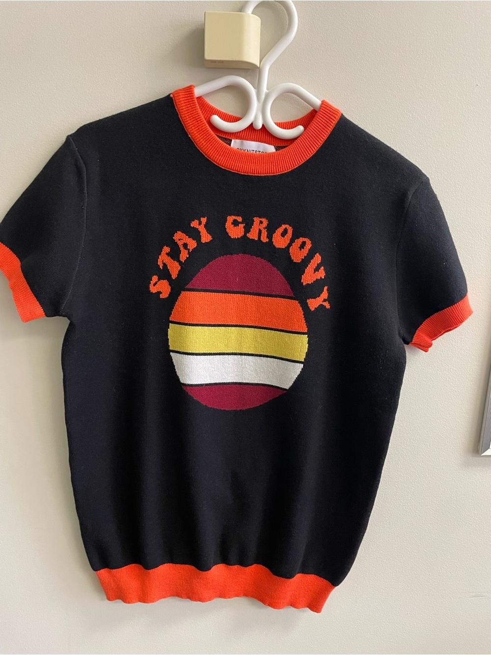 Short Sleeve Knitted Vintage T-Shirt, Mod Style Casual Knitted Retro T-Shirts
